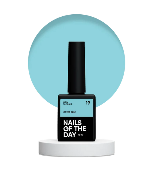 Nailsoftheday Cover base NEW Formula 19 - base camuflaje de color azul suave, 10 ml