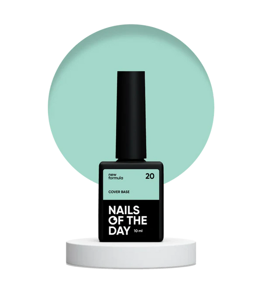 Nailsoftheday Cover base NEW Formula 20 - base camuflaje de color menta, 10 ml