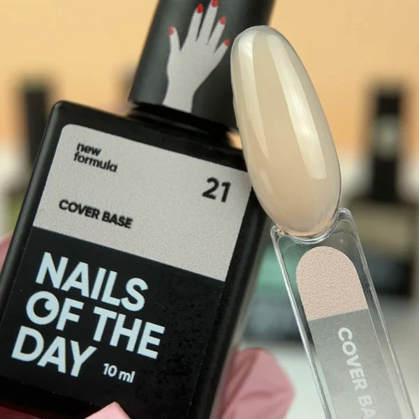Nailsoftheday Cover base NEW Formula 21 - base camuflaje de color albaricoque delicado, 10 ml