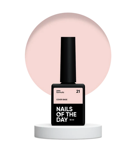 Nailsoftheday Cover base NEW Formula 21 - base camuflaje de color albaricoque delicado, 10 ml