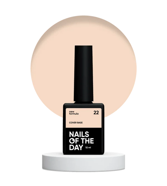 Nailsoftheday Cover base NEW Formula 22 - base camuflaje de color melocotón suave, 10 ml