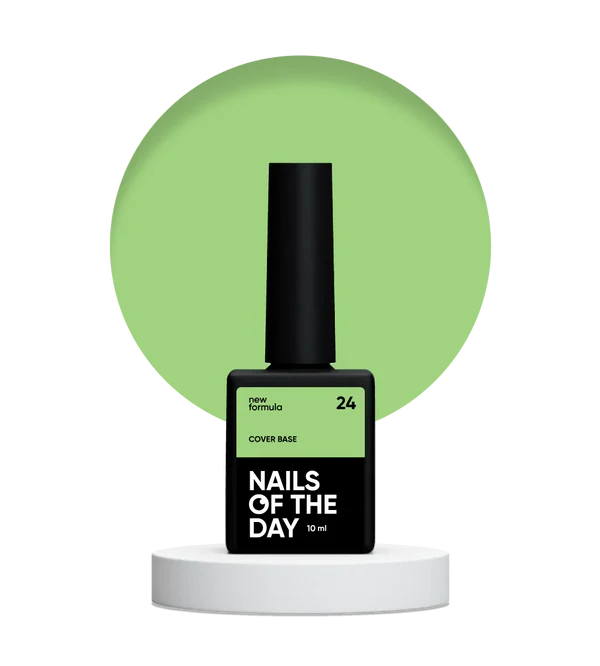 Nailsoftheday Cover base NEW Formula 24 - base camuflaje de color verde claro, 10 ml