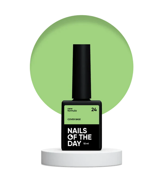 Nailsoftheday Cover base NEW Formula 24 - base camuflaje de color verde claro, 10 ml