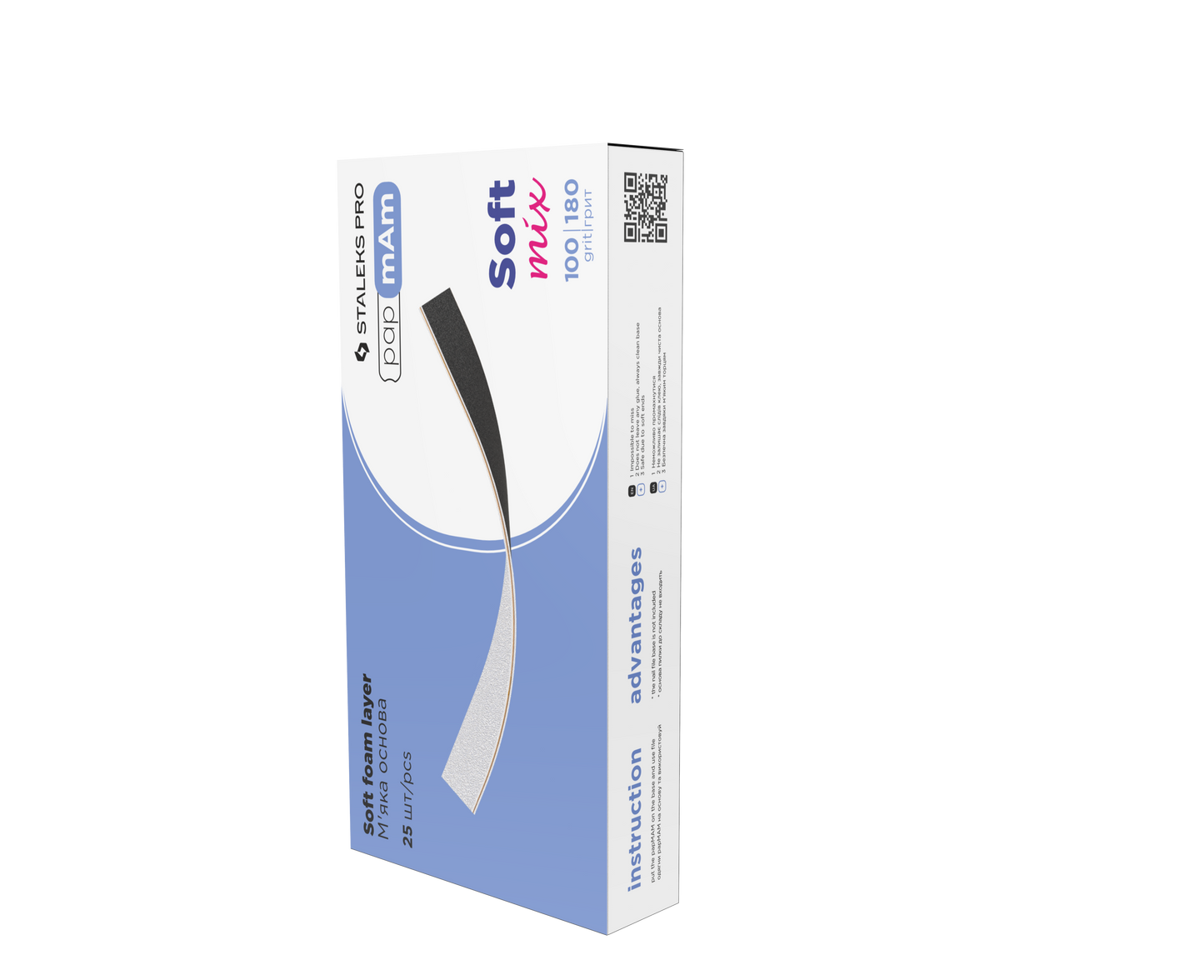 Staleks Pro Limas Desechables Doble Cara Papmam Mix EXPERT (Con Capa De Espuma Blanda) (25 Pzas.)