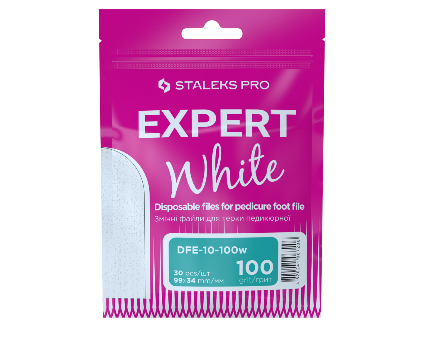 Staleks Pro Limas blancas desechables para pedicura rallador EXPERT 10 100 grit (30 uds)