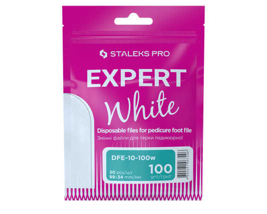 Staleks Pro Limas blancas desechables para pedicura rallador EXPERT 10 100 grit (30 uds)
