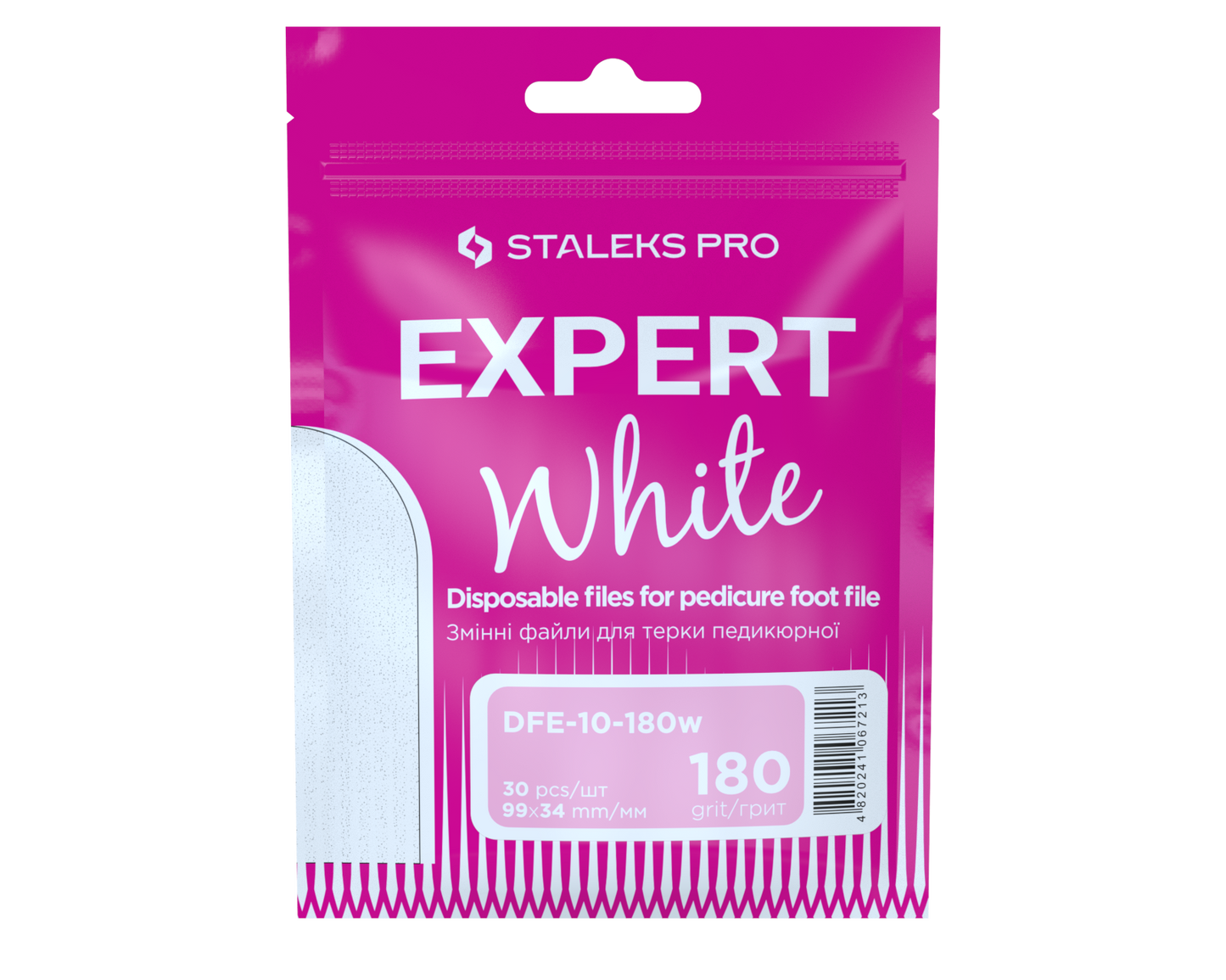Staleks Pro Limas blancas desechables para pedicura rallador EXPERT 10 180 grit (30 uds)