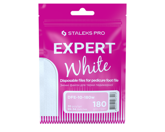 Staleks Pro Limas blancas desechables para pedicura rallador EXPERT 10 180 grit (30 uds)