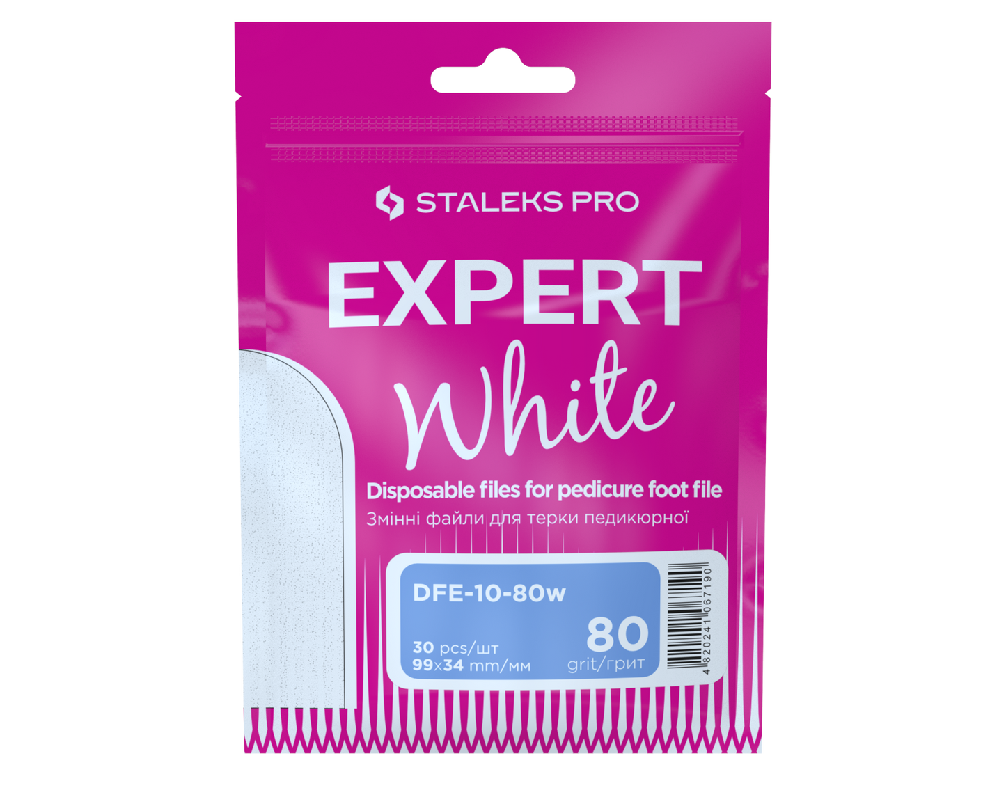 Staleks Pro Limas blancas desechables para pedicura rallador EXPERT 10 80 grit (30 uds)