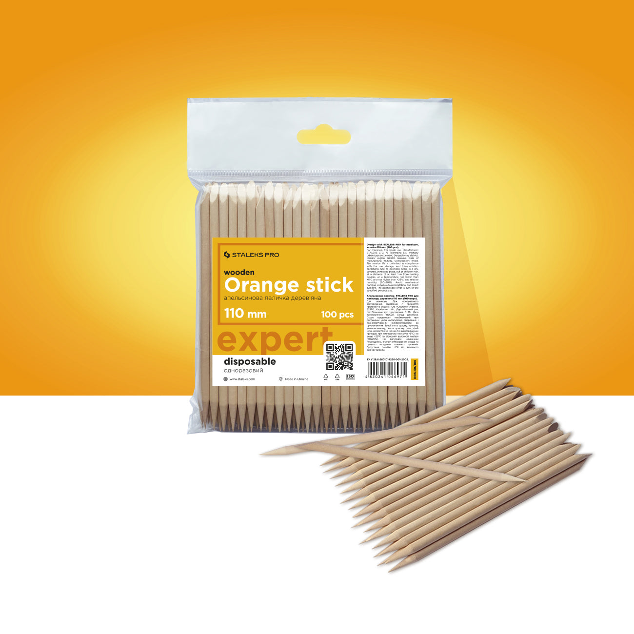 Staleks Pro Palo de naranjo para manicura 110 mm