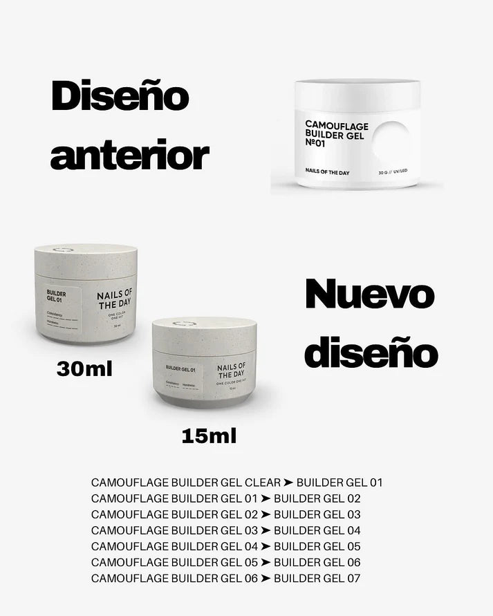 NAILSOFTHEDAY Builder Gel 06 — gel marrón claro para extensiones de uñas, 30 ml