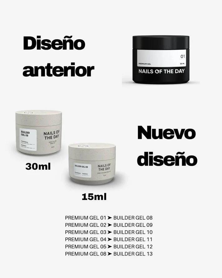 NAILSOFTHEDAY Builder Gel 10 — gel rosa para extensiones de uñas, 30 ml