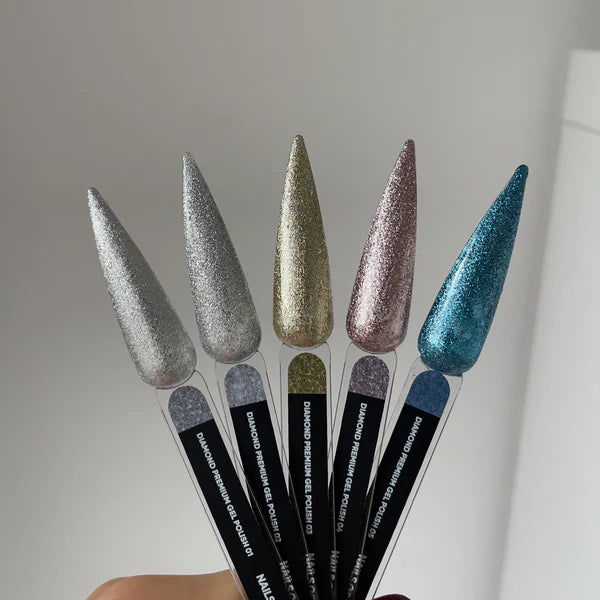 NAILSOFTHENIGHT Diamond Premium gel – esmalte en gel 03 — esmalte en gel dorado con esmalte de uñas metálico fino, 5 ml
