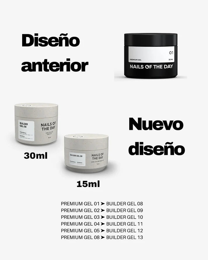 NAILSOFTHEDAY Builder Gel 11 — gel rosa claro para extensiones de uñas, 30 ml