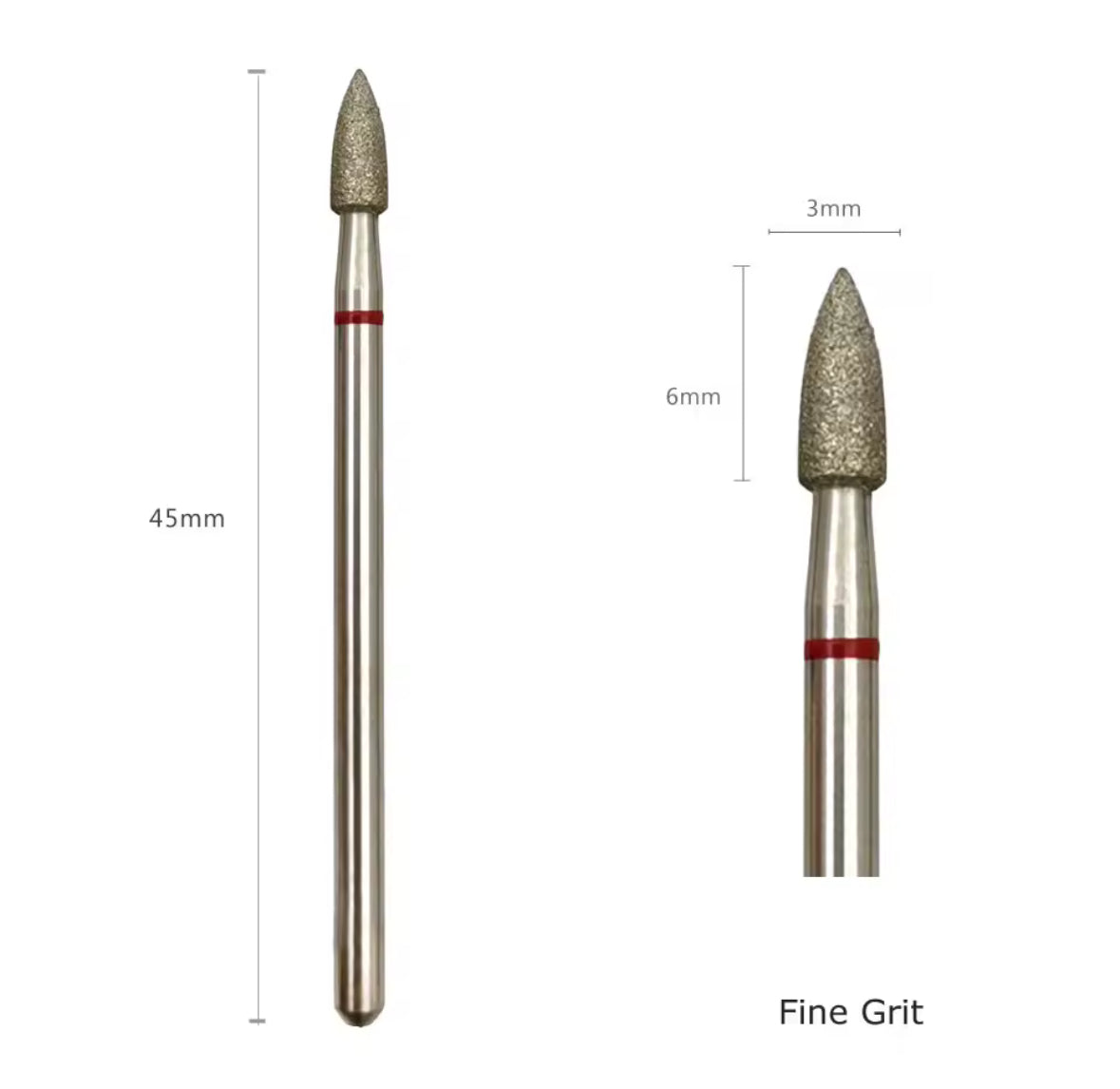 Fresa de diamante forma lanza – grano fino (4 mm / 6 mm)