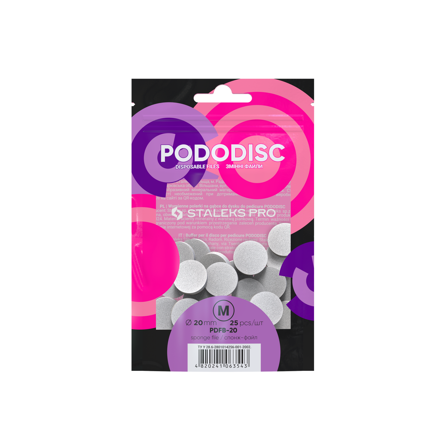 Staleks Pro Limas-esponjas desechables para disco de pedicura PODODISC M EXPERT 20 (25 uds.)