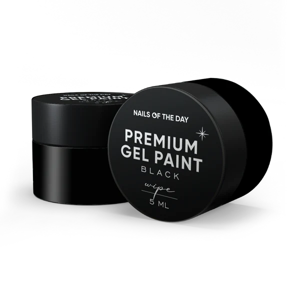 NAILSOFTHEDAY Premium gel paint Black wipe: pintura en gel con una capa pegajosa, 5 ml