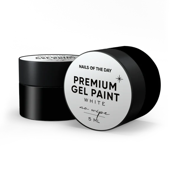 NAILSOFTHEDAY Premium gel paint White no wipe- pintura blanca en gel sin capa pegajosa, 5 ml