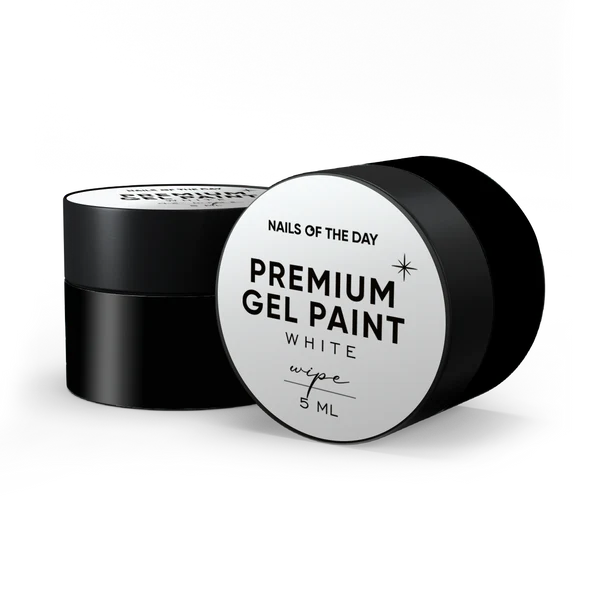 NAILSOFTHEDAY Premium gel paint White wipe : pintura blanca en gel con una capa pegajosa, 5 ml