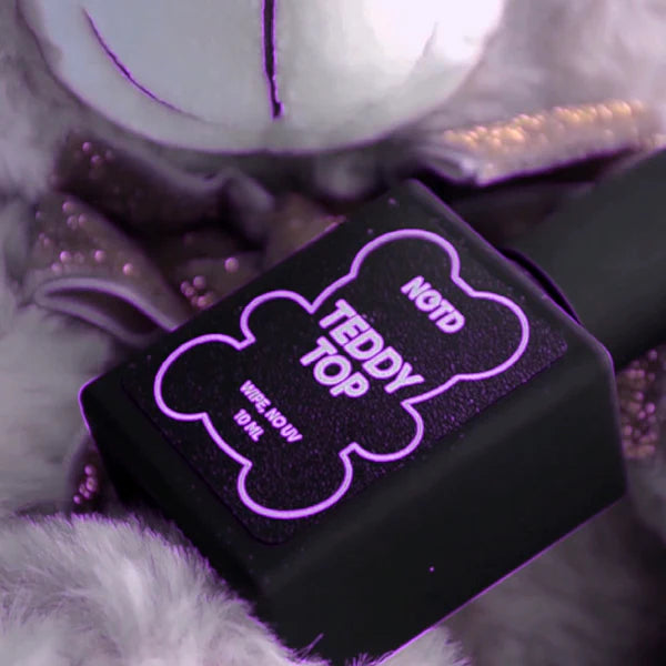 NAILSOFTHEDAY Teddy top Wipe: top con effecto peluche - mate con capa pegajosa, nueva fórmula, sin filtros UV, 10 ml