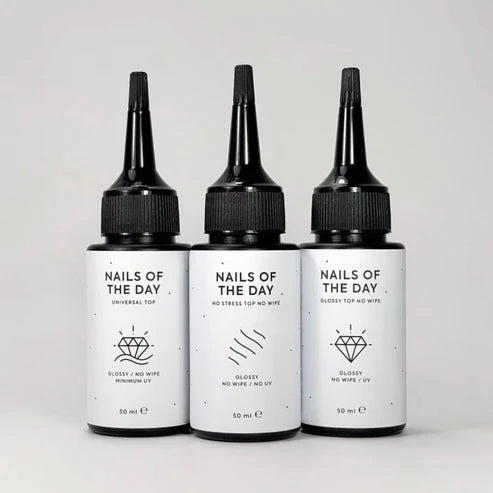 NAILSOFTHEDAY No Stress Top No Wipe — top brillante sin capa pegajosa y sin filtros UV, top ANTIRRAYAS, 50 ml (recarga)
