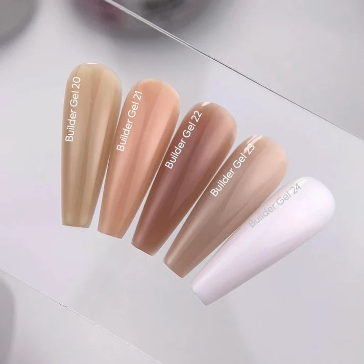 NAILSOFTHEDAY Builder Gel 24 — gel lechoso con velo rosado para extensiones de uñas, 30 ml