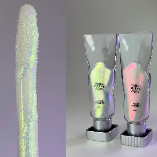 Liquid powder 02 - polvo líquido con iridiscencia de verde a rojo rosado para uñas, 5 g