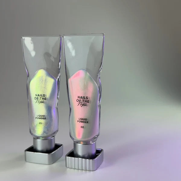 Liquid powder 01 - polvo líquido con iridiscencia de verde a morado para uñas, 5 g