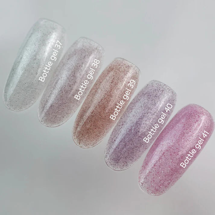 NAILSOFTHEDAY Bottle Gel 41 – gel ultraresistente rosa con efecto reflectante para el refuerzo de uñas, 10 ml
