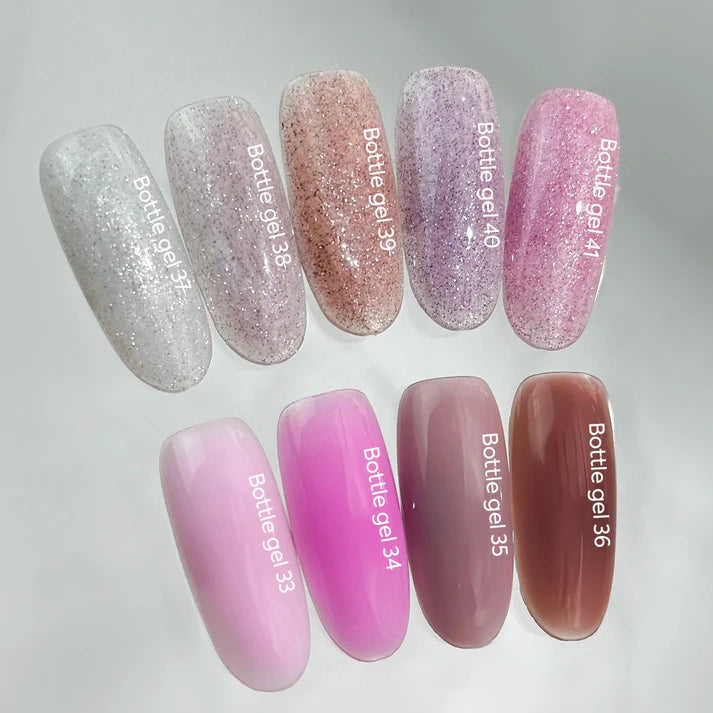 NAILSOFTHEDAY Bottle Gel 40 – gel ultraresistente lila con efecto reflectante para el refuerzo de uñas, 10 ml