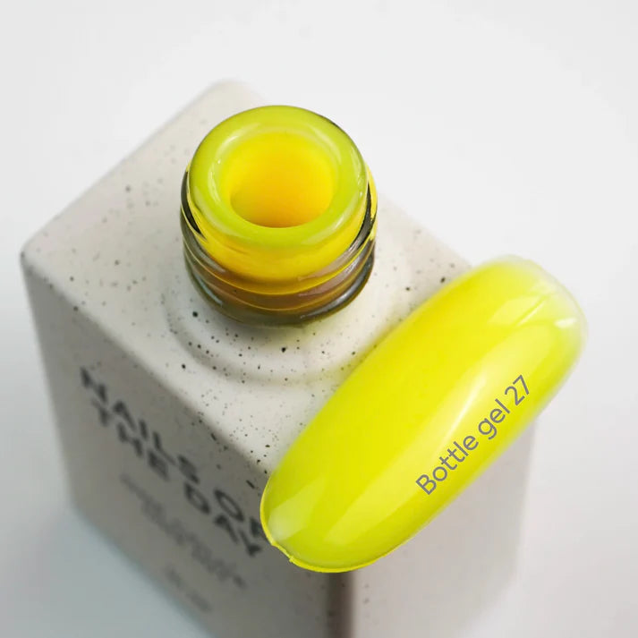 NAILSOFTHEDAY Bottle Gel 27 – gel ultraresistente amarillo neón para el refuerzo de uñas, 10 ml
