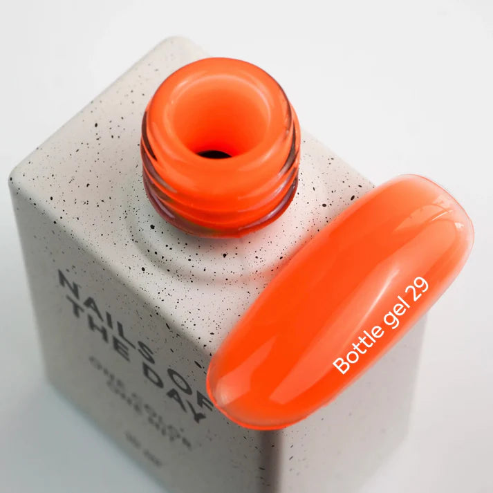 NAILSOFTHEDAY Bottle Gel 29 – gel ultraresistente naranja neón para el refuerzo de uñas, 10 ml
