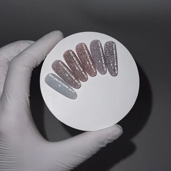 NAILSOFTHEDAY Opal Reflective builder gel 03 — gel constructor nude cálido con brillo opalescente y partículas reflectantes, 15 g