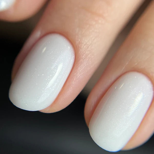 NAILSOFTHEDAY Bottle gel shimmer 01 – gel lechoso súper fuerte con brillo plateado, 10 ml