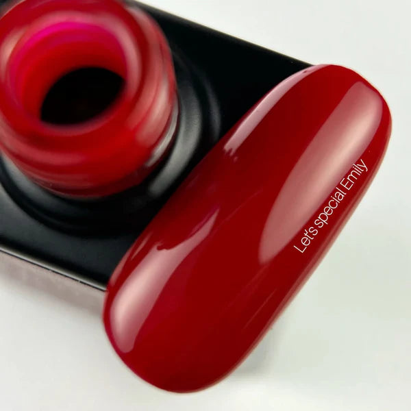 NAILSOFTHEDAY Let’s Special Emily — esmalte semipermanentel rojo profundo para uñas, que cubre en una sola capa, 10 ml