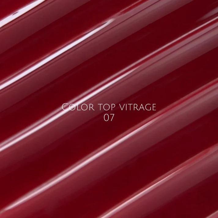 NAILSOFTHEDAY Color Top Vitrage 07 — top coat vitral burdeos profundo y semitransparente sin capa pegajosa para uñas, 10 ml