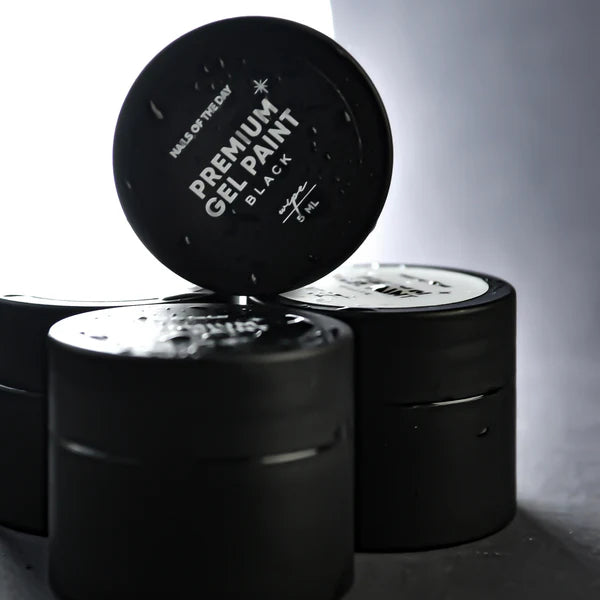 NAILSOFTHEDAY Premium gel paint Black no wipe - pintura en gel sin capa pegajosa, 5 ml