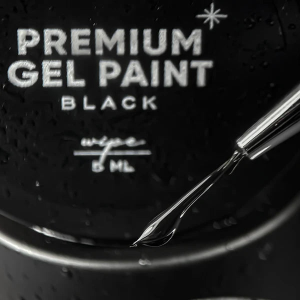 NAILSOFTHEDAY Premium gel paint Black wipe: pintura en gel con una capa pegajosa, 5 ml