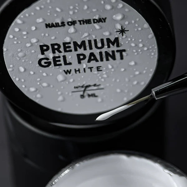 NAILSOFTHEDAY Premium gel paint White wipe : pintura blanca en gel con una capa pegajosa, 5 ml