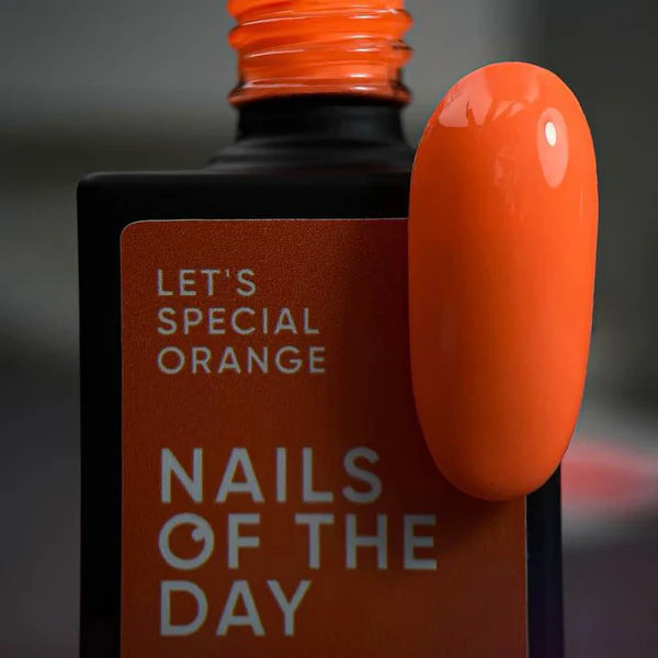 NAILSOFTHEDAY Let's Special Orange - Esmalte de uñas semipermanente especial naranja/zanahoria superpuesto en una capa, 10 ml