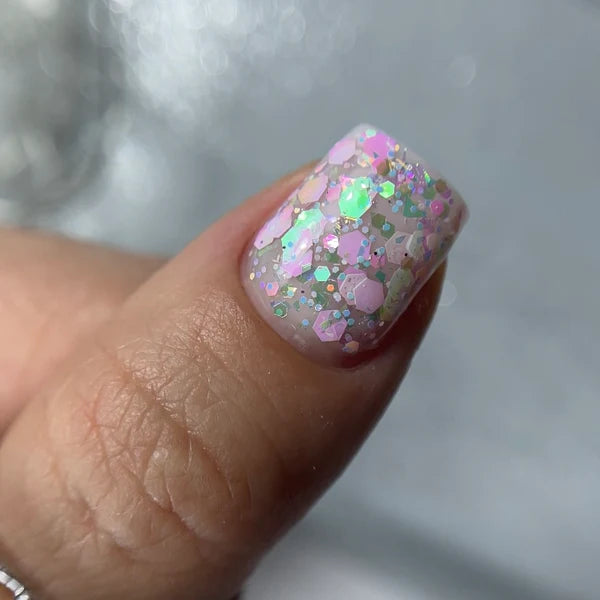 NAILSOFTHENIGHT Dream gel 01 — gel de diseño con increíbles hexágonos de diferentes tamaños y purpurina para uñas, 5 g