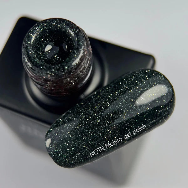 NAILSOFTHENIGHT Mohito gel polish — esmalte semipermanente reflectante de color verde oscuro intenso, 10 ml