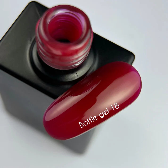 NAILSOFTHEDAY Bottle Gel 18 – gel ultrafuerte rojo clásico, 10 ml