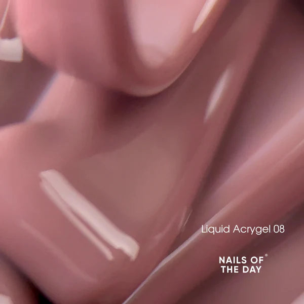 NAILSOFTHEDAY Liquid Acrygel 08 — Acrygel líquido nude polvoriento de nueva fórmula para uñas, 15 ml