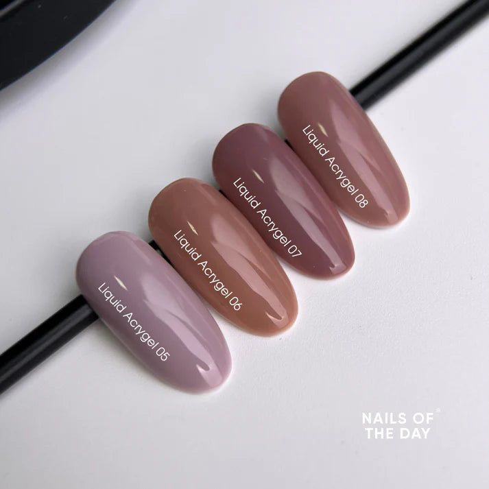 NAILSOFTHEDAY Liquid Acrygel 08 — Acrygel líquido nude polvoriento de nueva fórmula para uñas, 15 ml