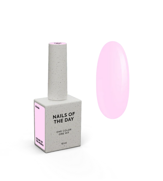 NAILSOFTHEDAY Color del Mes Febrero 2026 Blush — tono rosa pastel, cobertura completa en una sola capa, 10 ml