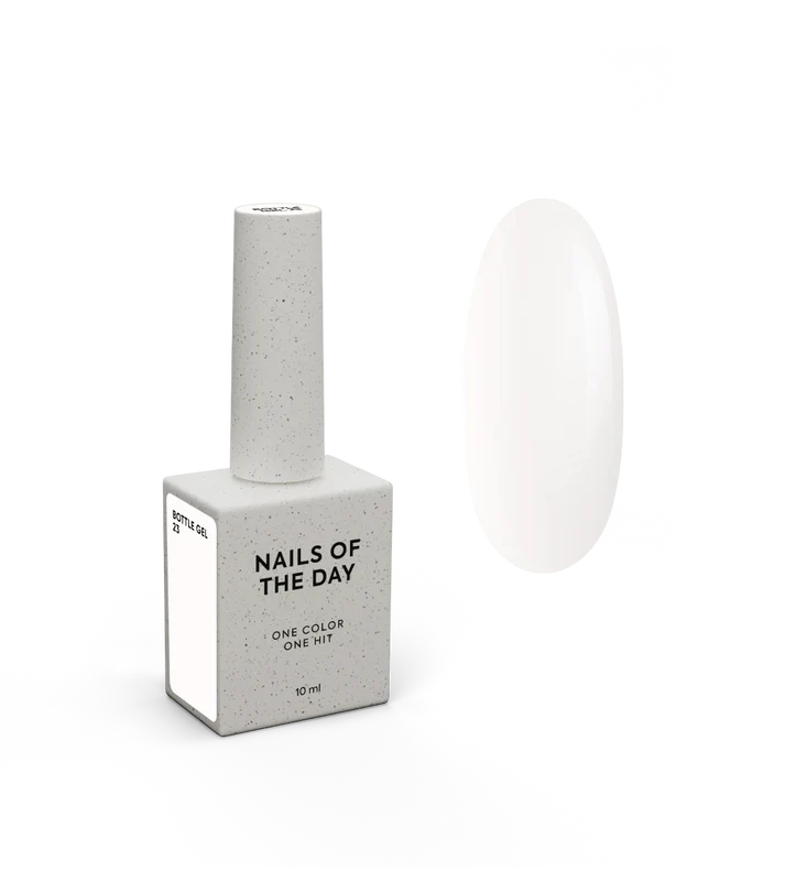 NAILSOFTHEDAY Bottle Gel 23 – gel ultraresistente lechoso para el refuerzo de uñas, 10 ml