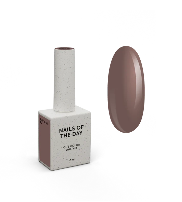 NAILSOFTHEDAY Bottle Gel 25 – gel ultraresistente beige frío para el refuerzo de uñas, 10 ml