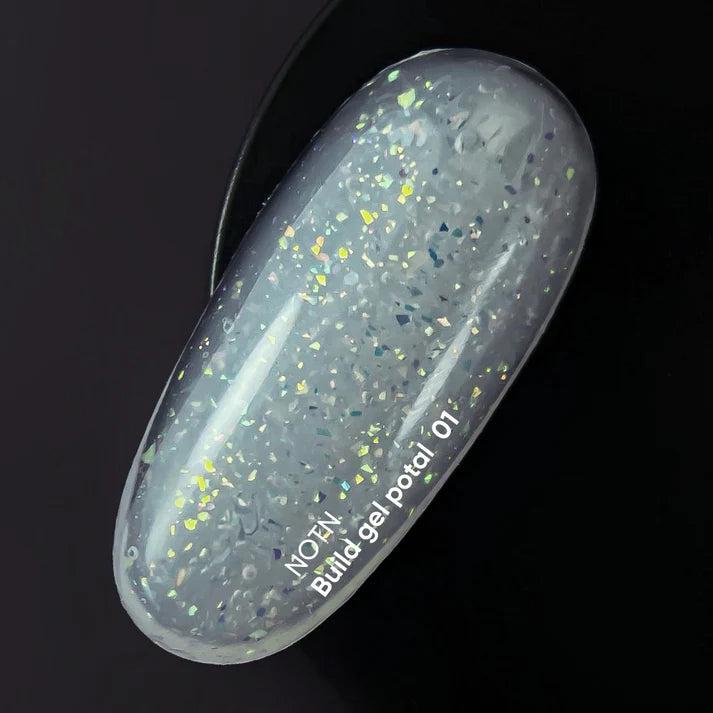 NAILSOFTHEDAY Build gel Potal 01 — gel de construcción lechoso con particulas brillantes para uñas, 15 ml