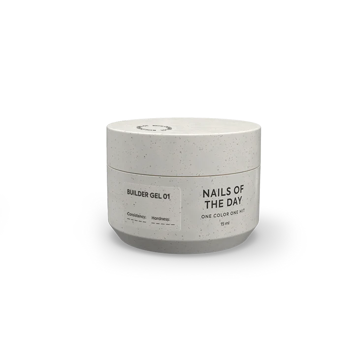 NAILSOFTHEDAY Builder Gel 01 — gel transparente para extensiones de uñas, 15 ml